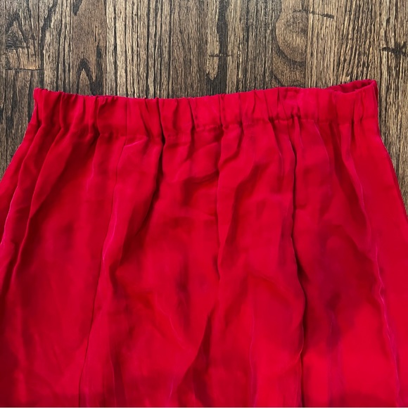 Coldwater Creek Red 100% Rayon Elastic Waist maxi skirt - Picture 3 of 5